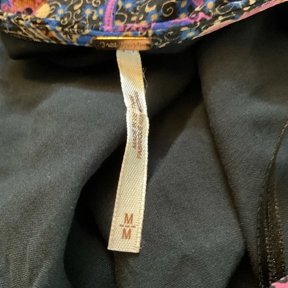 Free People Faux Wrap Dress Purple Floral M Boho Peasant Hippie Festival - Picture 8 of 10